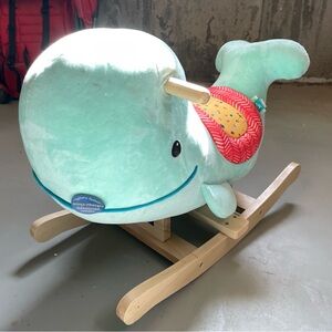 B Toys Plush and wooden Whale Rocker